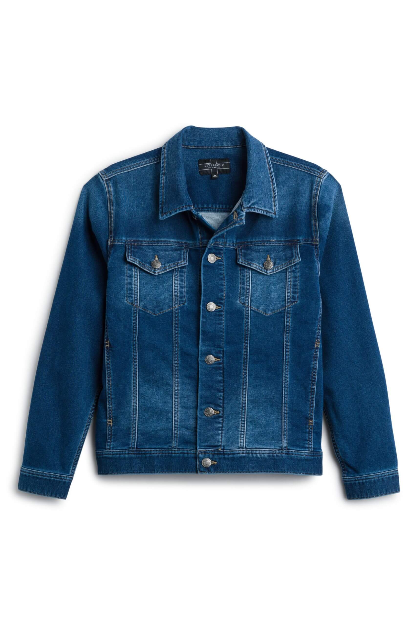 Blue Denim Jacket with Black Long Sleeve T-Shirt Casual Outfits