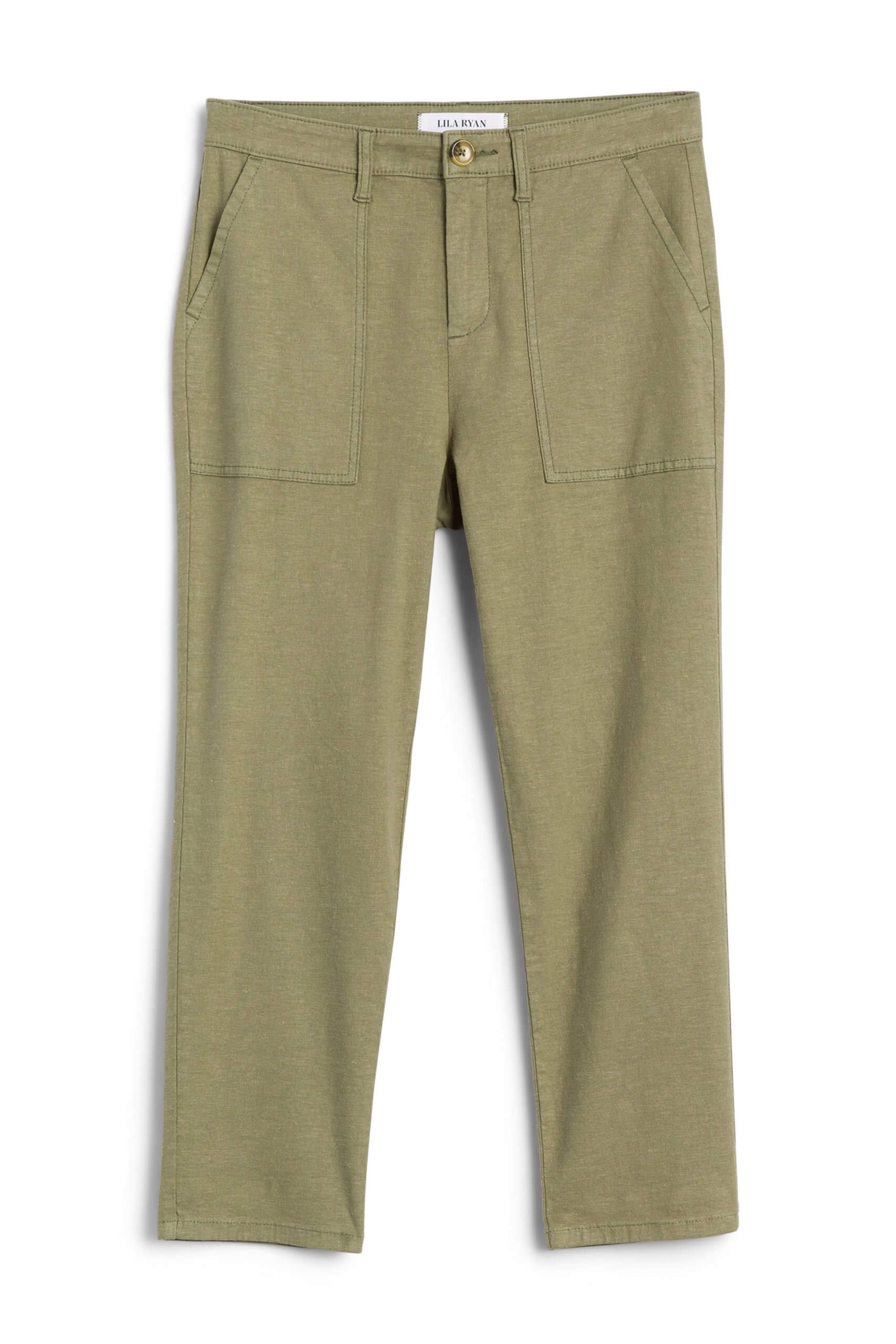 Olive Green Linen Pants + Oversized Jean Jacket.