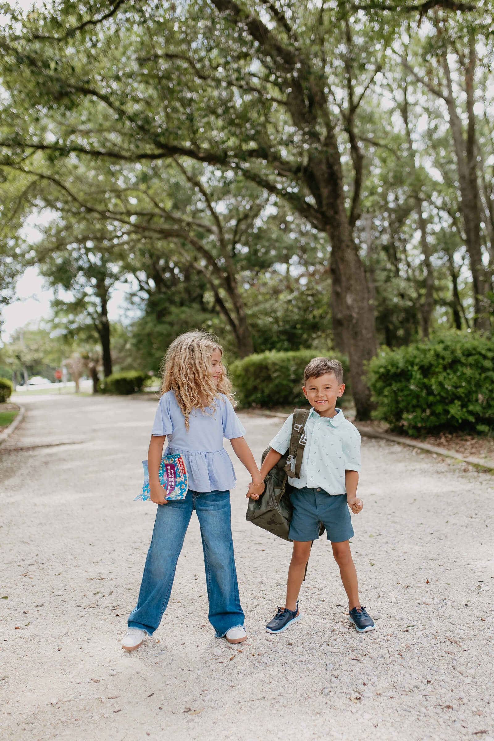 Back to school outfit for boy and girl